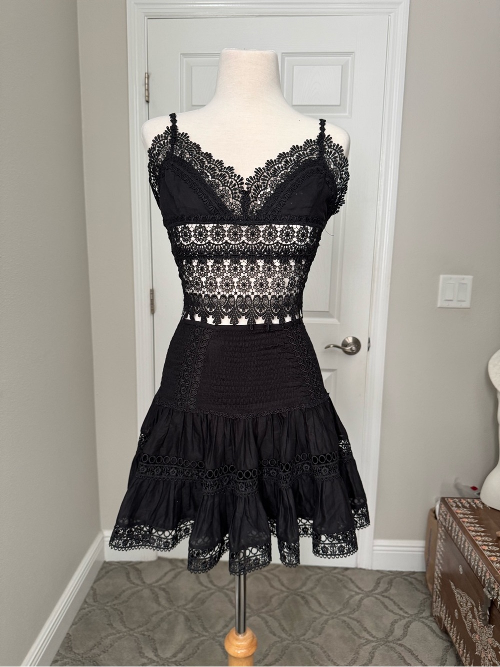Charo Ruiz Black Lace Skirt